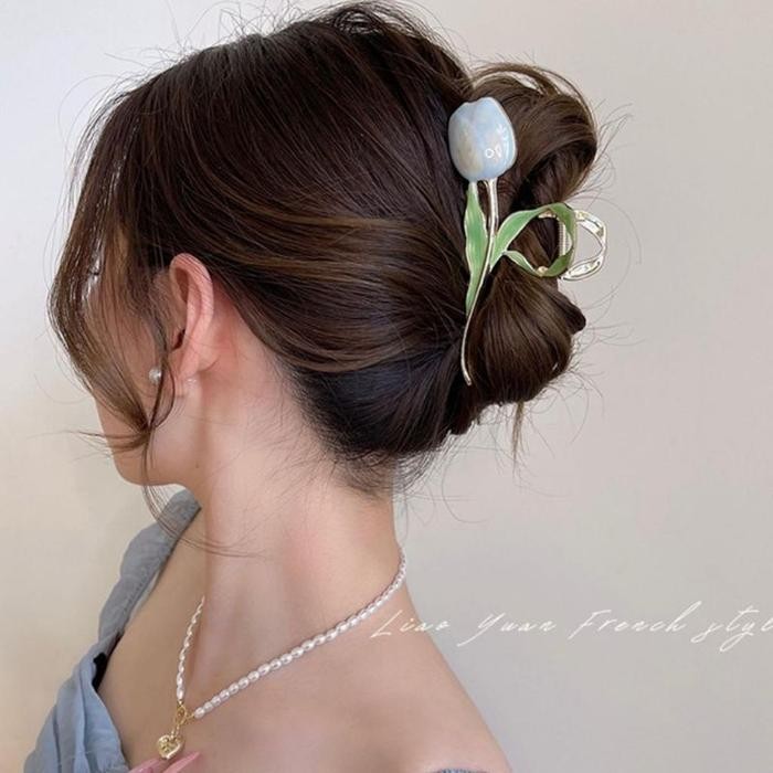 NEW PRODUK TULIP HAIR CLAW / JEPITAN BESI / JEDAI BUNGA / JEPIT RAMBUT KOREA / HIASAN RAMBUT AKSEIS