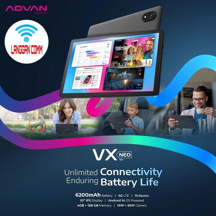 Siap- Advan Tab Vx Layar 10.4 Inch Ram 8/128 Tablet Ram 8Gb Tablet Ram 8 Gb