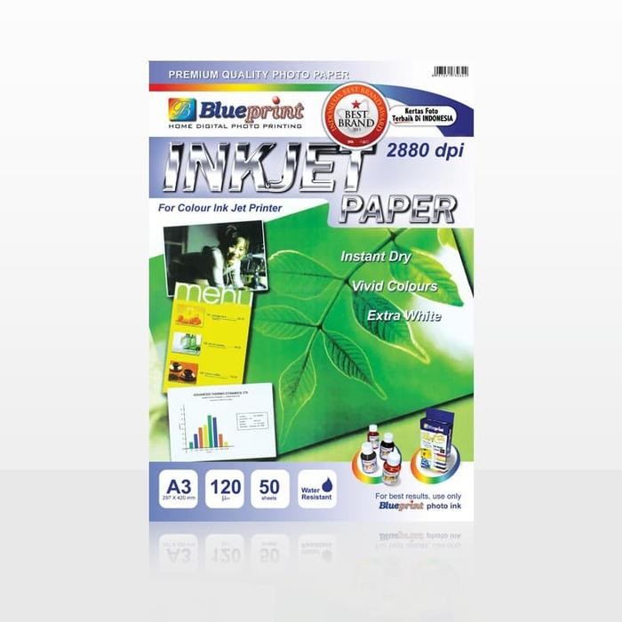 

KERTAS INKJET / INKJET PHOTO PAPER BLUEPRINT A3 120 GSM