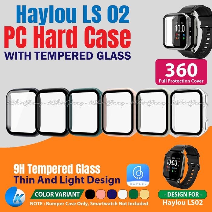 Siap- Pc Bumper Hard Case For Haylou Ls02 Case Cover With Tempered Glass