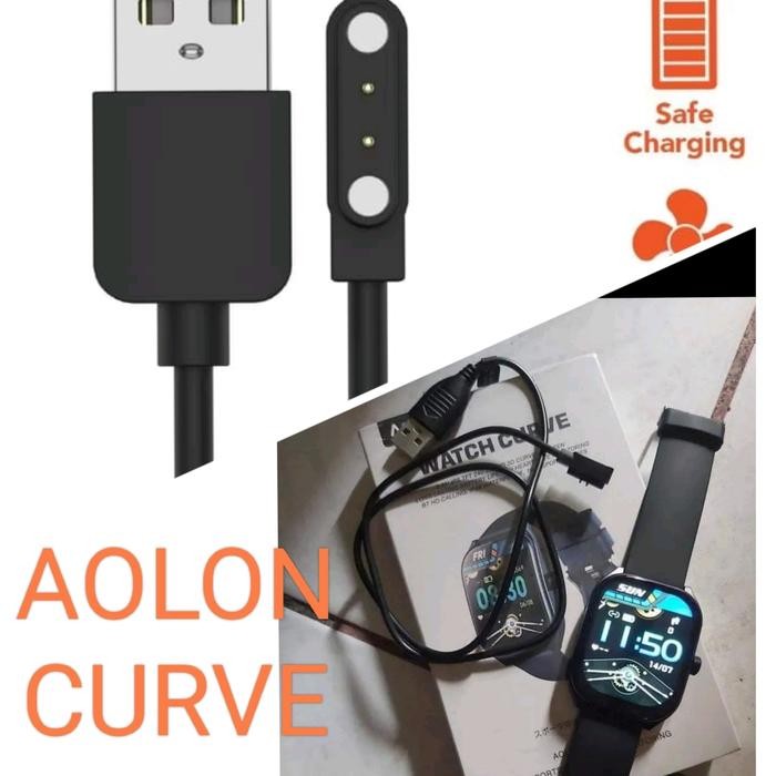 Siap- Aolon Curve Smart Watch Kabel Charger Smartwatch Aolon Curve Magnetic 2 Pin