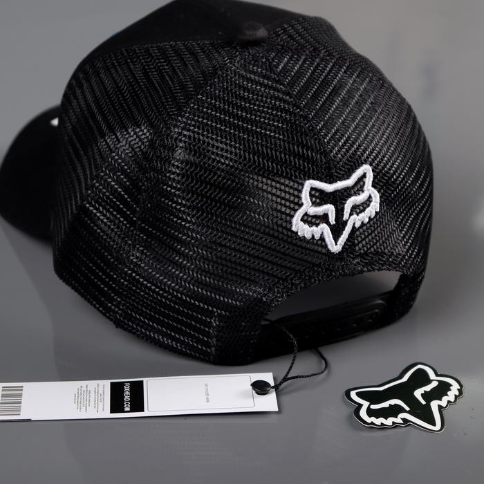 Curve Hat Fox Hf (Black) Topi Cekung Pria Keren Terbaru Warna Hitam Topi Motor Snapback