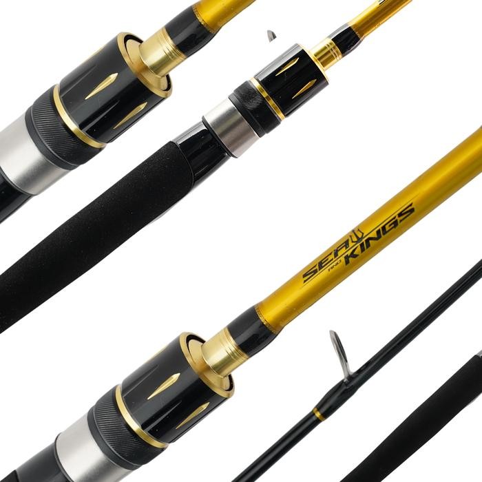 Joran Pancing Sea And Kings Pirate King Carbon Solid 165Cm Dan 180Cm 7 Ring Fuji K Guide Fuji