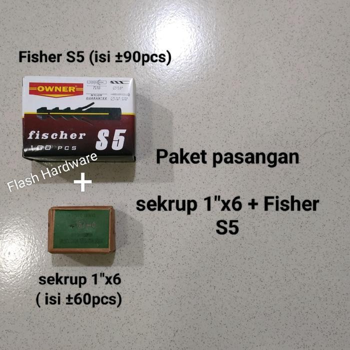 Sukkiystrore Paket Sekrup Kayu + Fisher S5