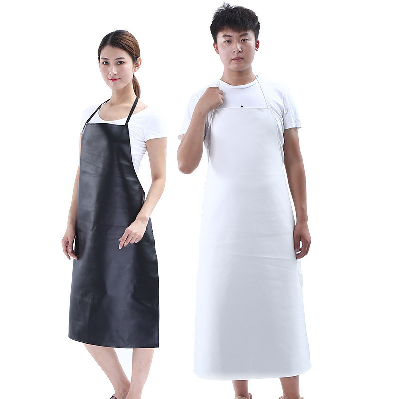 Waterproof PU Apron/Apron Bahan Kulit Sintetis Celemek Hitam/Apron Barista Celemek Kulit Anti Air