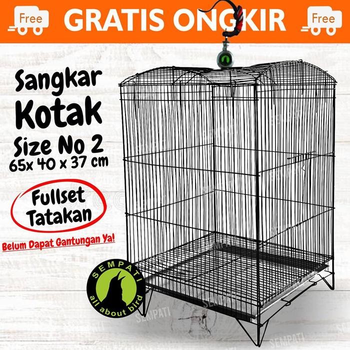 Sangkar Kandang Kotak Besi Gantung Lipat No 2 Sangkar Burung Kacer Kenari Lovebird Jalak Beo Sangkar