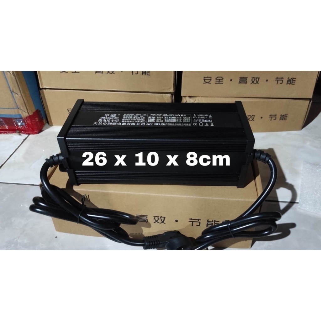 Chell Glam Fast Charger Baterai Lifepo4 72V 23S 15A Adjustable Motor Listrik Polytron Gesit Socket