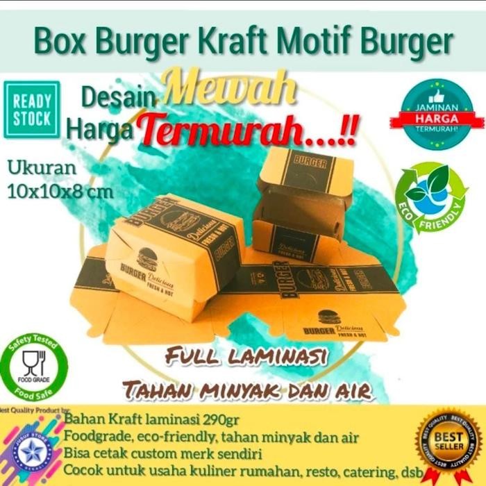Beragam Box Burger/ Zuppa Putih Polos @50Pcs Fu7