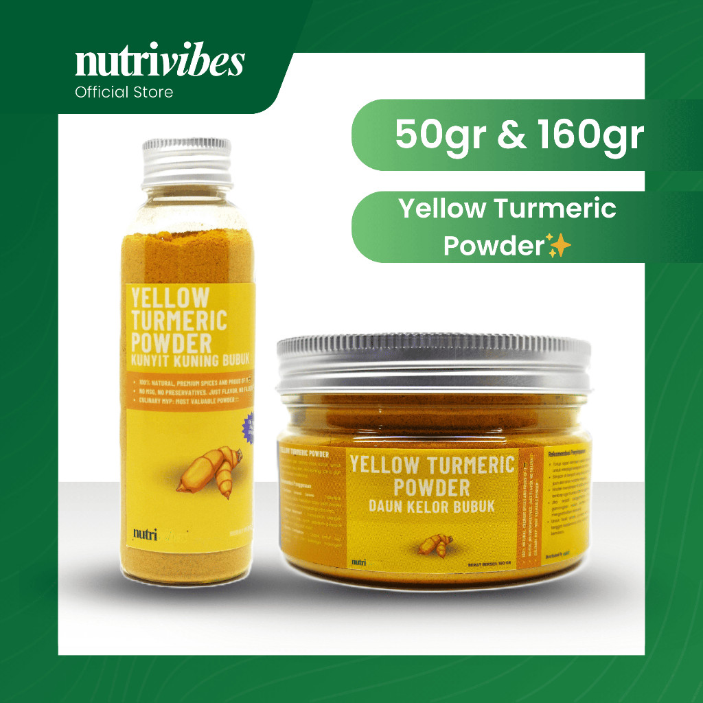 

Kunyit Kuning Bubuk / Yellow Turmeric Powder (Home Chef Edition 50gr & 160gr) - Nutrivibes