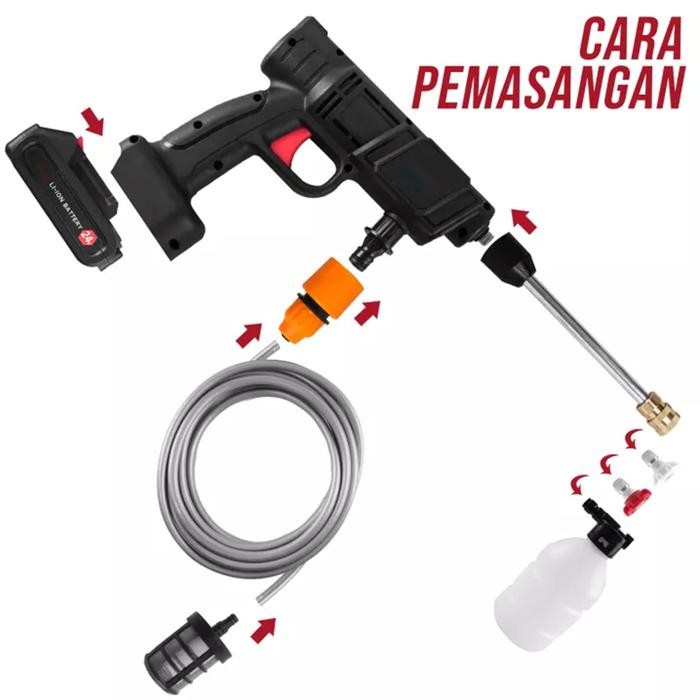 [BISA COD] Mesin Cuci Steam Motor Mobil Baterai 21 Volt/ 28 Volt / 48 Volt Cordless Water gun High