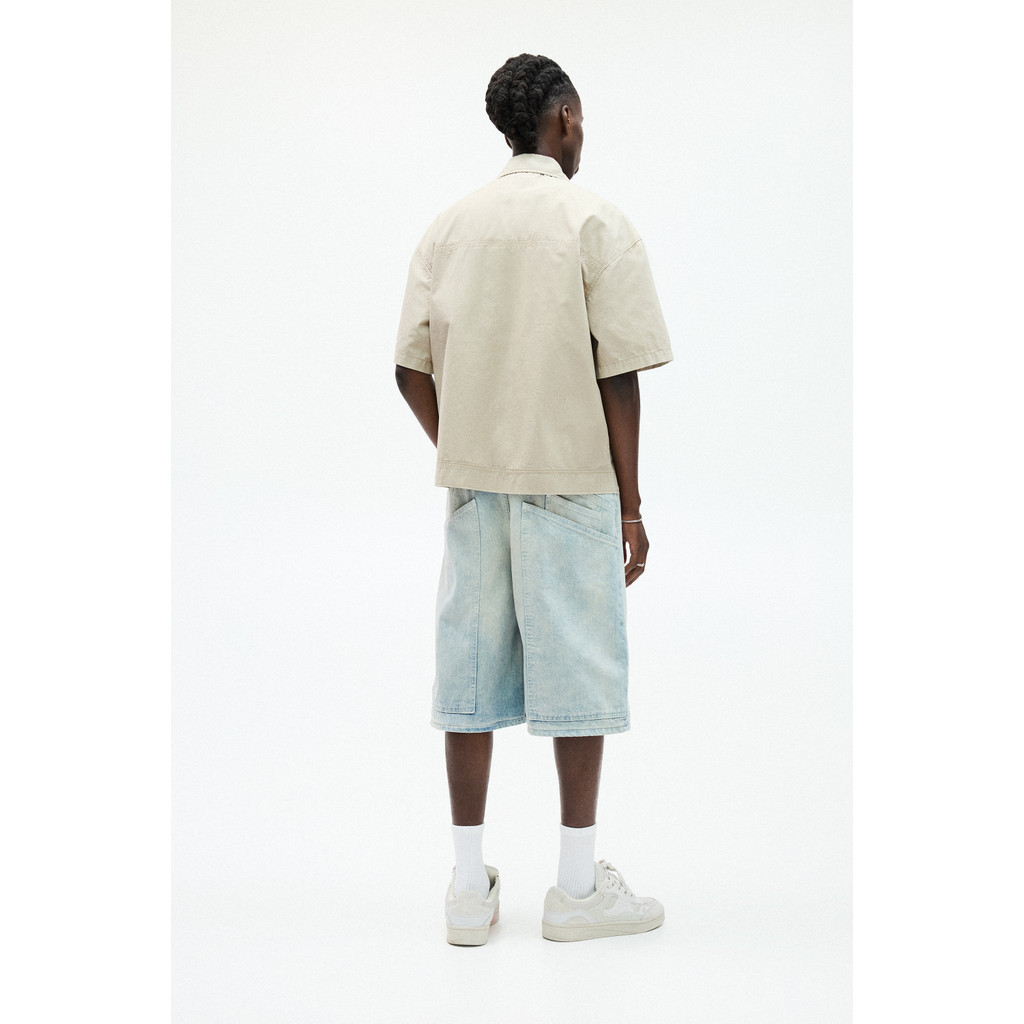 Pull&Bear Jaket STWD lengan pendek dengan saku