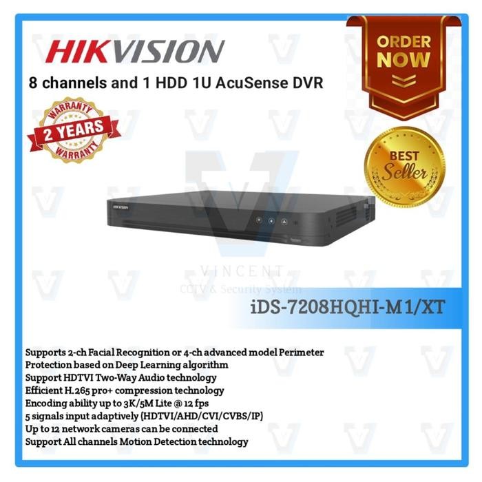 Dvr Hikvision Ds-7208Hqhi-K1/E 8Ch Ds-7208Hqhi-K1/ Eco Garansi Resmi