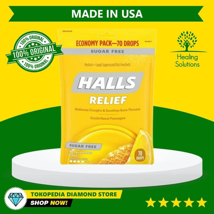 

Halls Sugar Free Permen Batuk Pilek Tenggorokan Made in Canada - 70ct