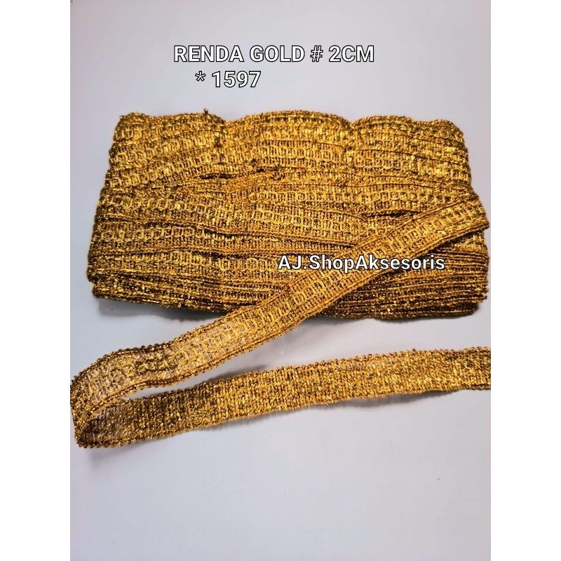 Renda Gold / RENDA INDIA LEBAR 2 CM , 2,5 CM. ISI 17 YARD