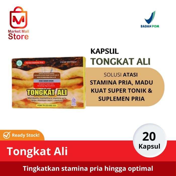 SALE Kapsul Tongkat Ali Original Suplemen Vitalitas Pria Herbal Alami Jamu Kuat Pria Tahan Lama BPOM