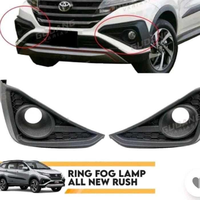 PREMIUM cover fog lamp garnish fog lamp All New Rush All new terios 2018-2023 model TRD hitam Car