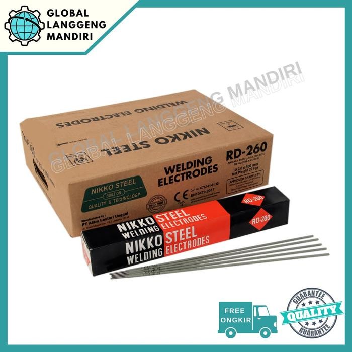 KAWAT LAS RD260 1.6mm NIKKOSTEEL (1KG) / RD 260 1.6MM LAS BESI STEEL