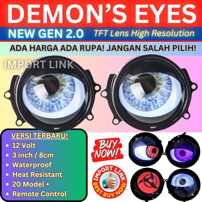 Lampu Led Biled Variasi Motor Mata Setan Sharingan Rinnegan Naruto Demon Eyes Angel Eye Devil Lensa