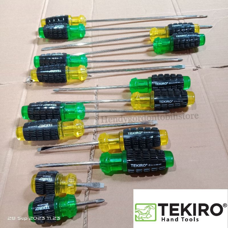 NEW!!! NEW!!! OBENG TEKIRO SET 2 PCS / TEKIRO OBENG GAGANG KARET 150MM MIN PLUS OBENG 10 INCH
