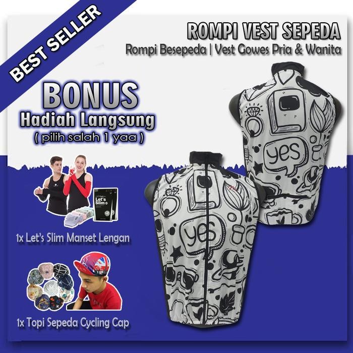Rompi Fashion Pakaian Bersepeda Vest Pria Wanita saat Olahraga Gowes