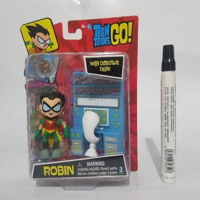 Mainan action figure Robin with detective desk Teen titans go Original