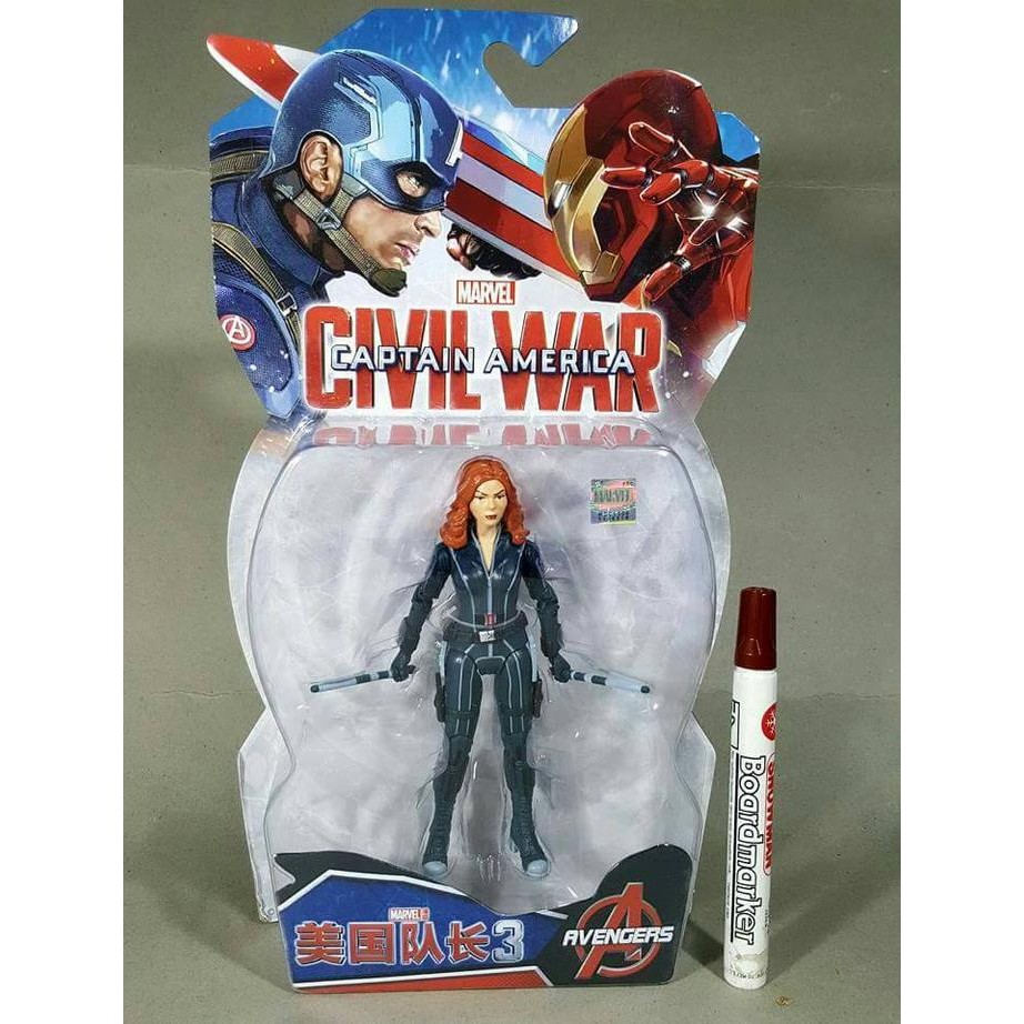 mainan action figure black widow civil war full artikulasi