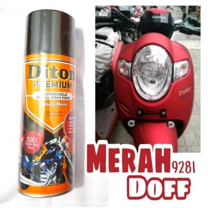Cat Merah Doff H9281 DITON Premium Stylist Red Matt Maroon Pilok Merah Doff Dop Scoopy Matic Merah