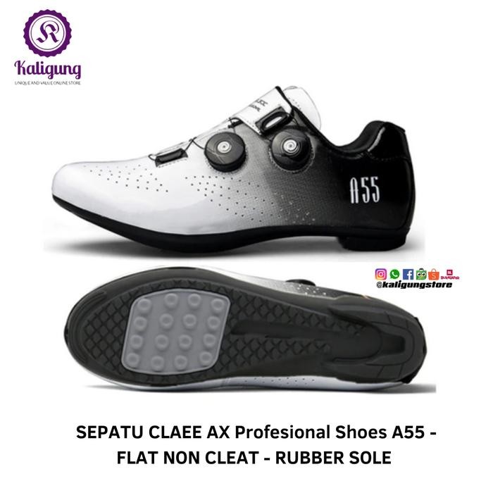 A55 Sepatu Sepeda Flat Non Cleat Claee AX-Profesional Shoes Ruber Sole