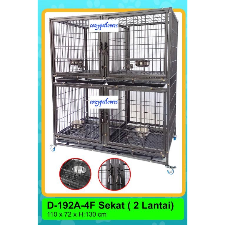 Kandang Susun Octagon 2 Lantai dengan Sekat - Pet Cage D-192A-4F