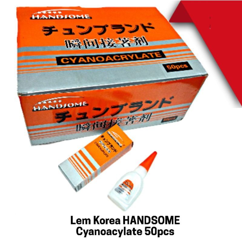 

(50pcs) Lem Korea HANDSOME Cyanoacylate 1bok 50botol