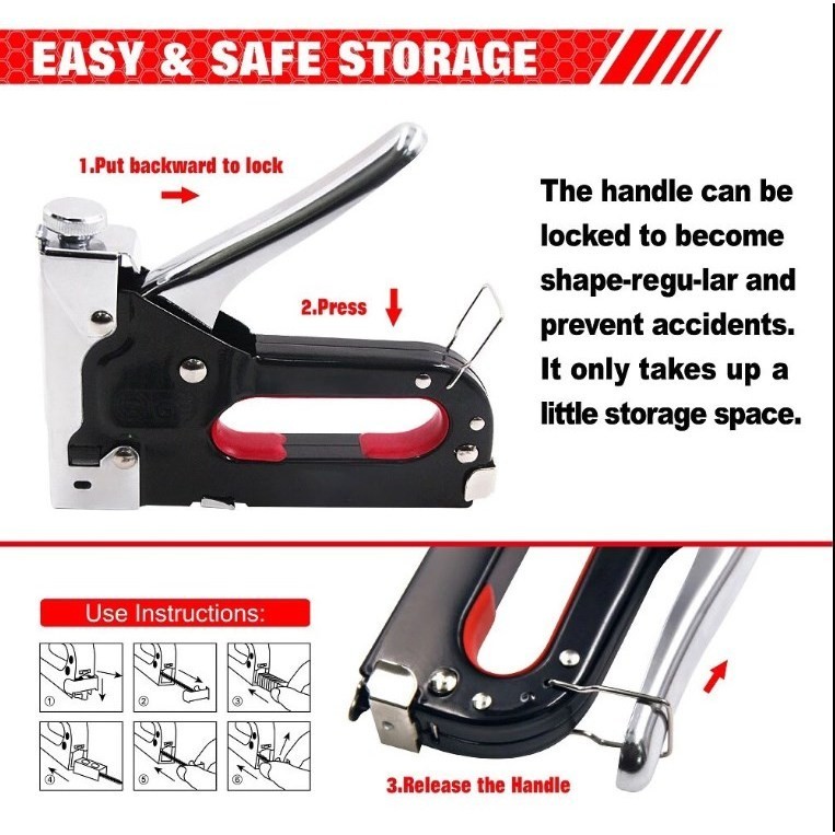 

Gratis 600 paku 3 In 1 Kuku Stapler Konstruksi Konstruksi Furnitur DIY Pelapis Pelapis Stapler