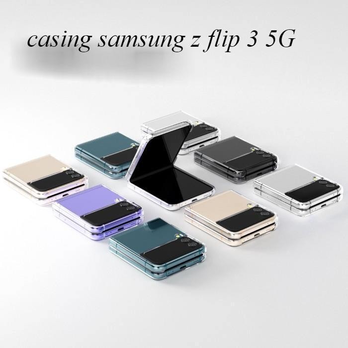 ORIGINAL.. CASING SAMSUNG Z FLIP 3 FLIP3 5G SUPER PROTECT CASE CLEAR HARDGOOSPERY - CLEAR, Z FLIP