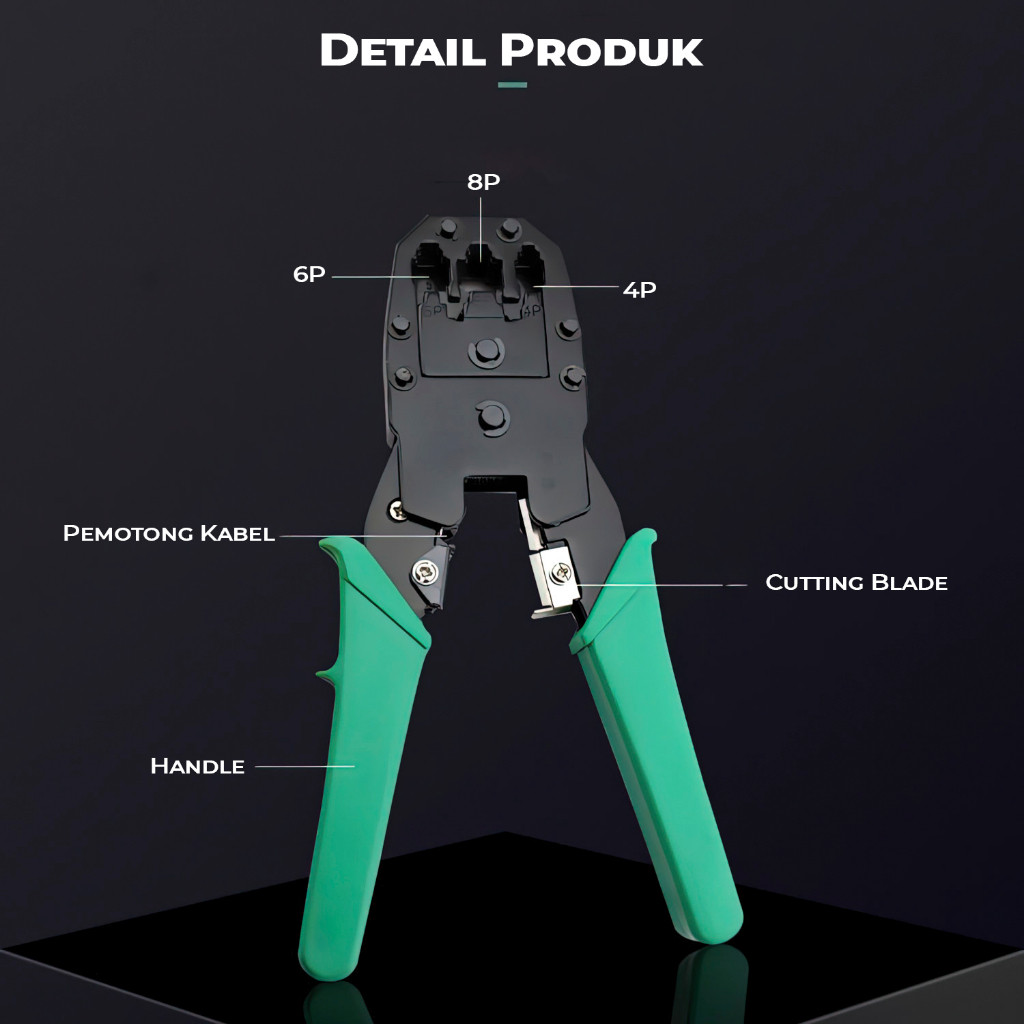 ALLEFIX TANG CRIMPING TOOL SET 100PCS 6CAT RJ45 LAN TESTER KONEKTOR- CRIMPINGSET-BS-C018