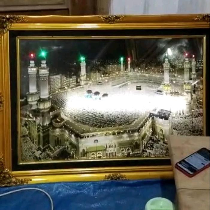 Hiasan dinding kabah lampu murrotal 30 juzz 83x125 cm *