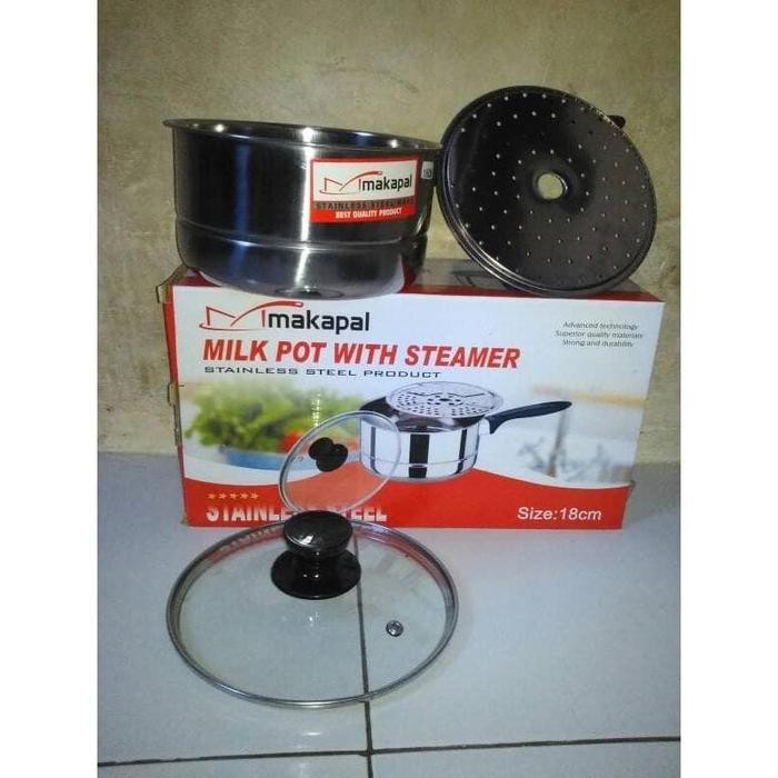 PASTI MURAH PANCI KUKUS KECIL SERBAGUNA STEAMER LANGSENG DANDANG STAINLESS TUTUP