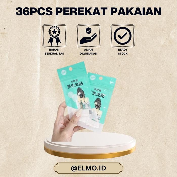36pcs Perekat Pakaian Transparan Fashion Tape Safety Lem Seaguna 1WG92 Bra Bh *