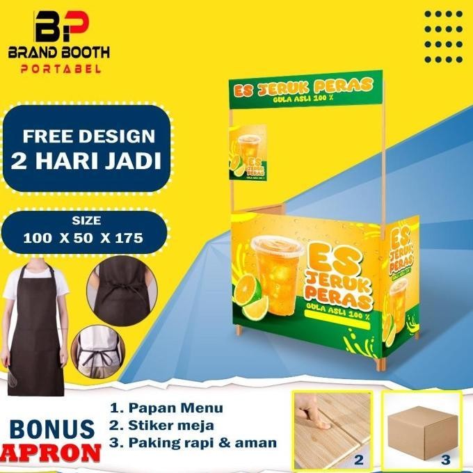 Booth Portable Kayu Jumbo / Gerobak Lipat / Meja An Portable / Booth Lipat Ringan / Booth Makanan