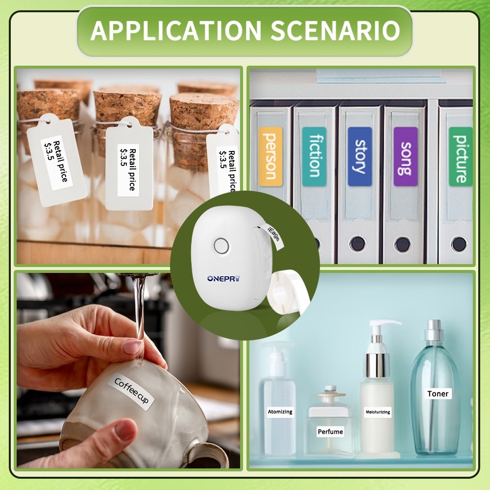 

ONEPRT L13 Pencetak Mini Label Pintar Portabel dengan Bluetooth Nirkabel Mesin Pembuat LabelPutih