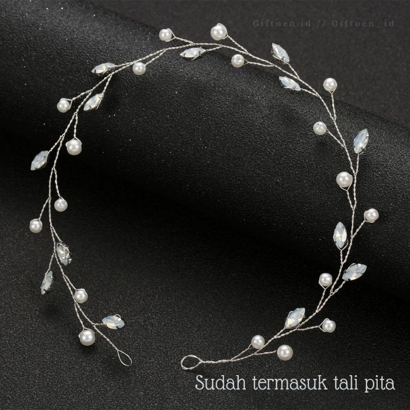Headpiece Mutiara / Bando Hijab Pengantin
