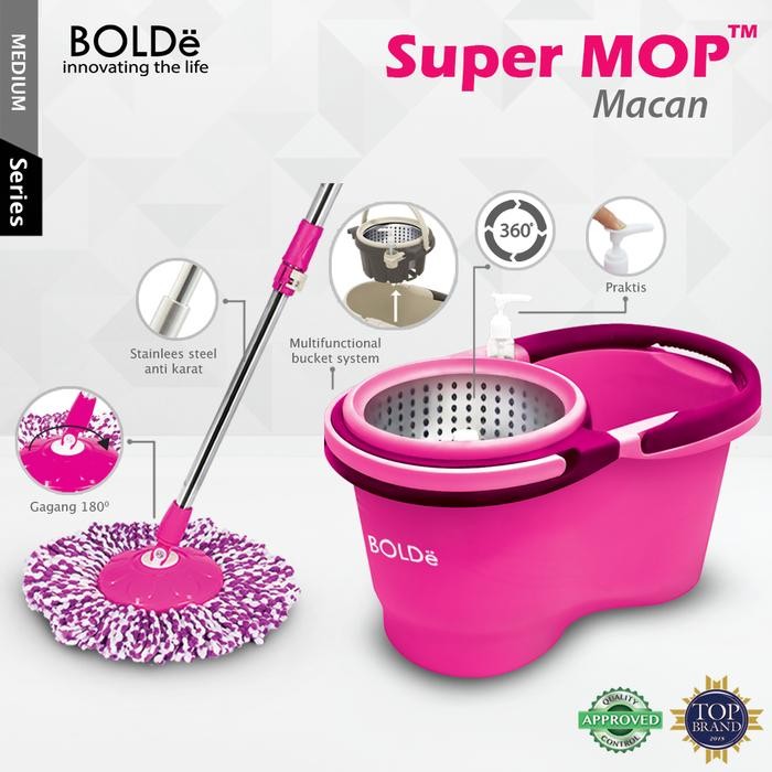 Alat Pel Lantai Bolde Super Mop Macan Original - Asli