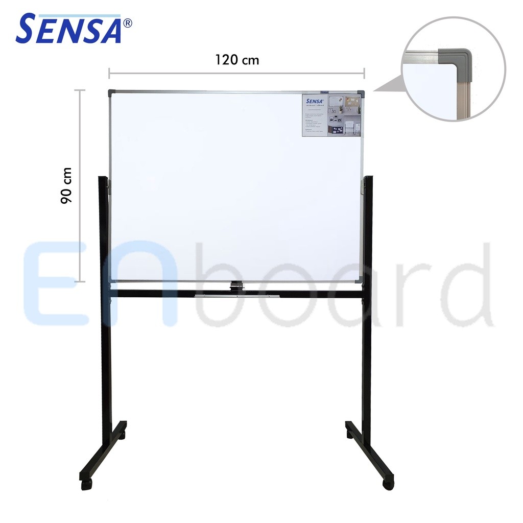 

Papan Tulis Whiteboard / White Board Standing Magnet Double Face Sensa 90 x 120 cm