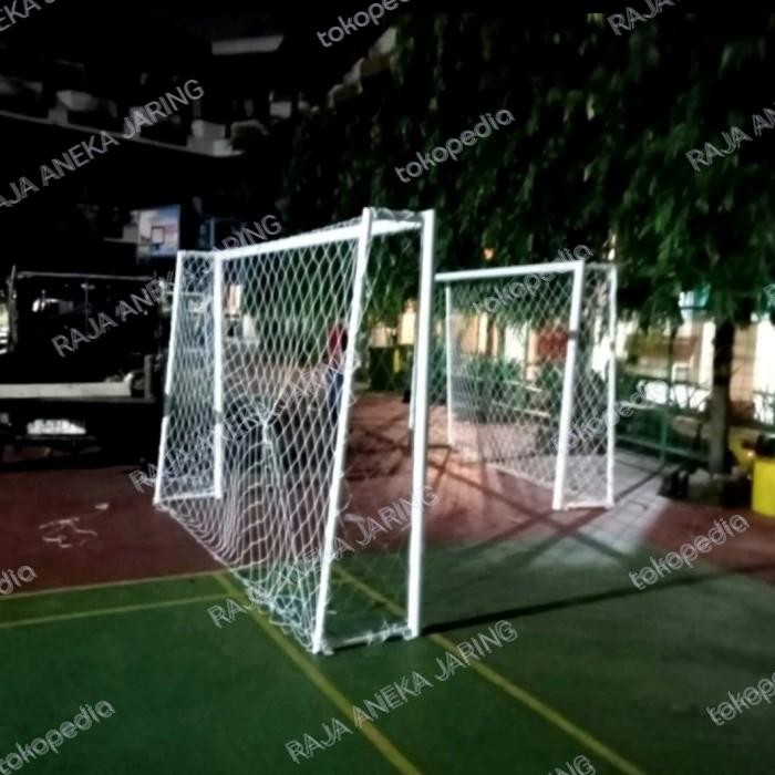 Tiang Gawang Futsal 1Set 2 Gawang+Jaring Olahraga