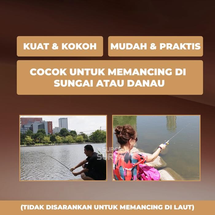 Alat Pancingan Pena Set Lengkap 1M Joran Mini Reel Pulpen Portable Kail Pelampung Benang
