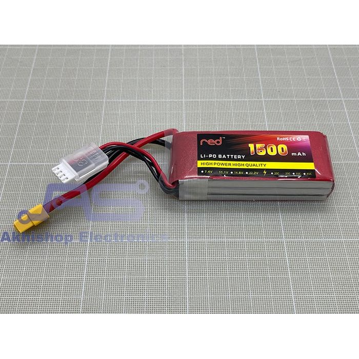 Red Lipo Battrey 1500Mah 3S 25C Xt60