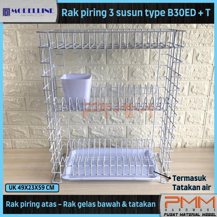 RAK PIRING TARIK 3 SUSUN + TATAKAN MODELIN KITCHEN SET BAWAH
