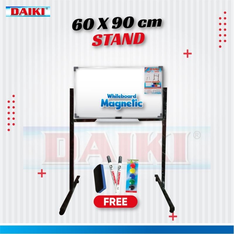 

Papan Tulis / Whiteboard DAIKI magnetic double face stand Uk 60x90 Cm