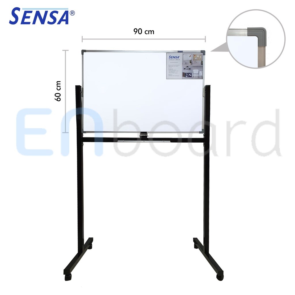 

Papan Tulis Whiteboard / White Board Standing Magnet Double Face Sensa 60 x 90 cm