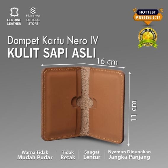 

Ready- Dompet Kartu Nama Kartu Atm Kulit Sapi Asli Simple Brown Tan Leather