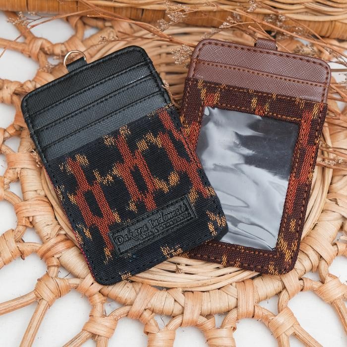 Ready- Lanyard Id Card Tenun Ikat Kulit Dakara Indonesia