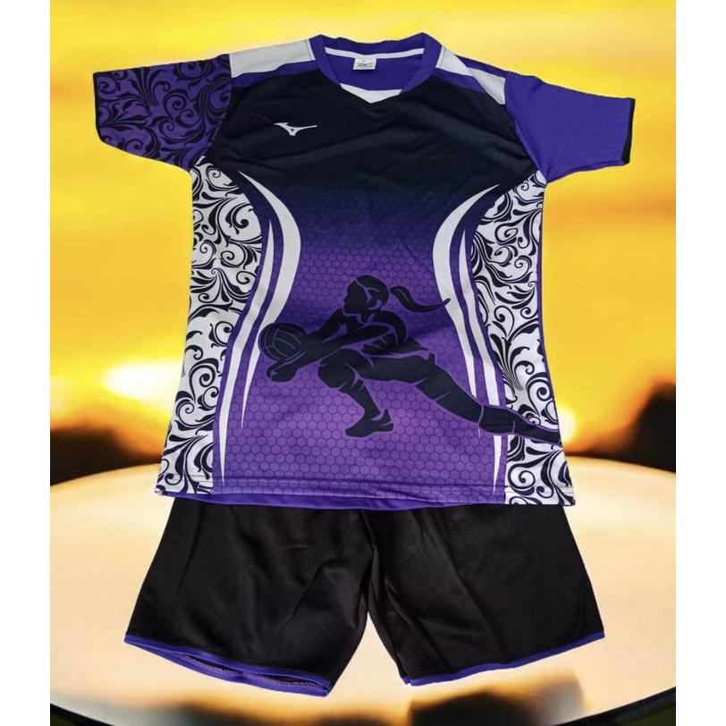 Setelan Baju Voli Cewek Voli Wanita Full Printing SC33